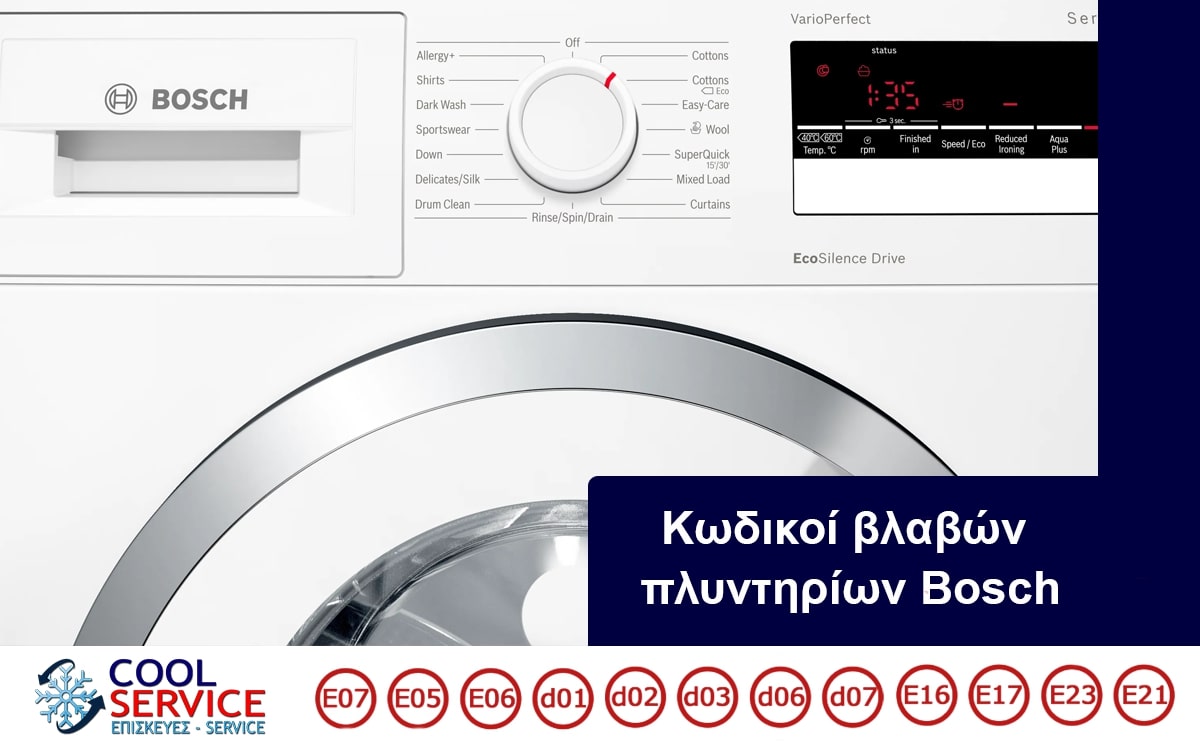 Κωδικοί βλαβών πλυντηρίων Bosch